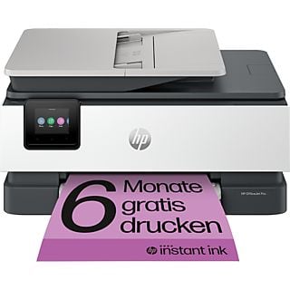 HP OfficeJet Pro 8134e Multifunktionsdrucker, Faxfunktion, 10 S/min Farbe, Tinte, Wi-Fi, Silber/Schwarz, HP+ 6 Monate Instant Ink