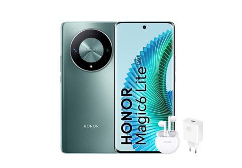 Móvil  Honor Magic6 Lite 5G, Emerald Green, 256GB, 8GB RAM, 6.78 OLED  Curva, Qualcomm® Snapdragon® 6, 5300 mAh +Earbuds X5+SuperCharge Power  Adapter