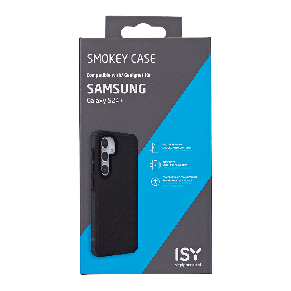 Smokey Case-Box für Samsung Galaxy S24+, schwarze Handyhülle.