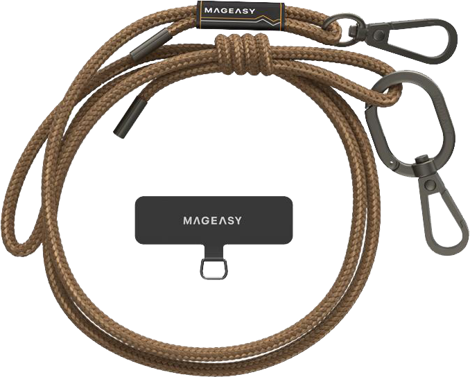 SWITCHEASY Telefon nyakpánt, 84-150 cm között állítható, rögzítő kártya, 6mm, khaki (MPHIPH142KH23)