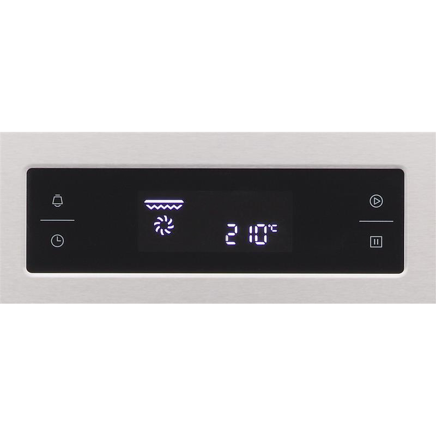 A close-up of an oven display showing 210 degrees.