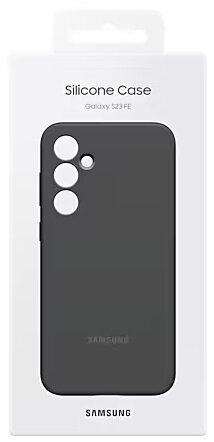 Pudełko etui na telefon z tekstem: 'Silicone Case' i 'Galaxy S23 FE'.