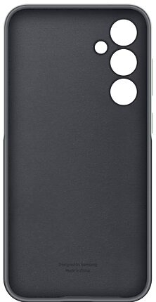 Czarny pokrowiec na telefon z wycięciami na aparat.