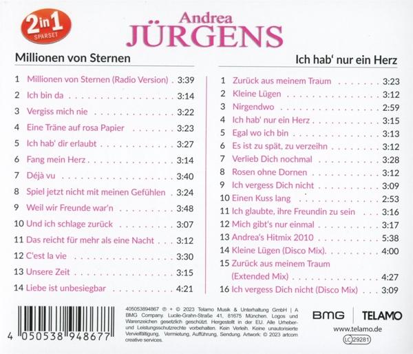 Ein CD-Cover mit Text auf Deutsch, eine Liste von Liedern.