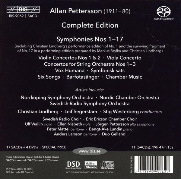 Albumcover: Allan Pettersson Symphonien Nos 1-17, Complete Edition.