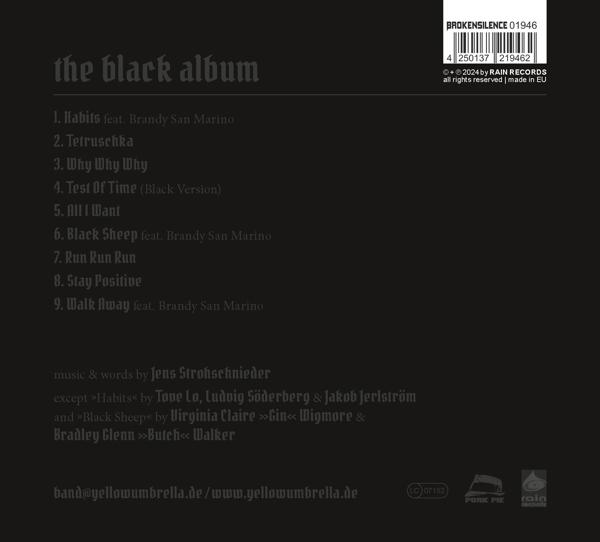 Das Album "the black album" mit Songliste und Credits, Copyright 2024.