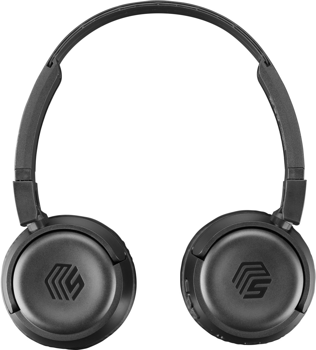 Casque circum-auriculaire noir avec le logo sur les écouteurs. Le fond est blanc.