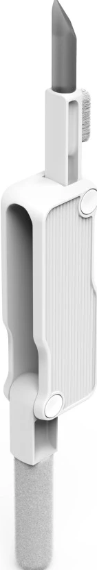 Outil de nettoyage blanc avec brosse, pointe pointue et éponge. Pour nettoyer l'électronique.