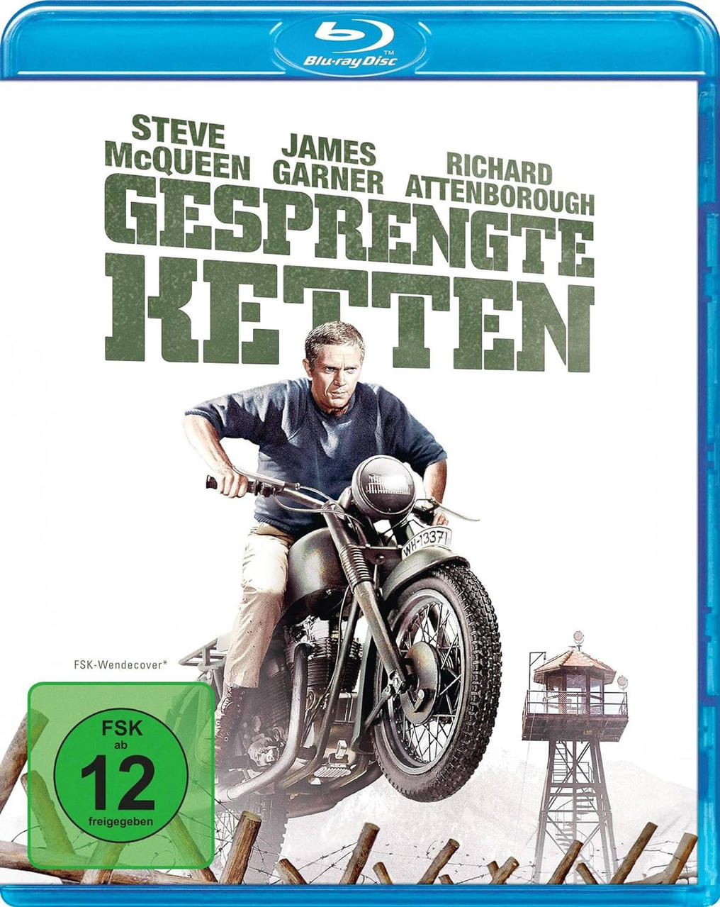 Blu-ray-Cover mit Steve McQueen auf einem Motorrad. Der Filmtitel ist auf Deutsch.