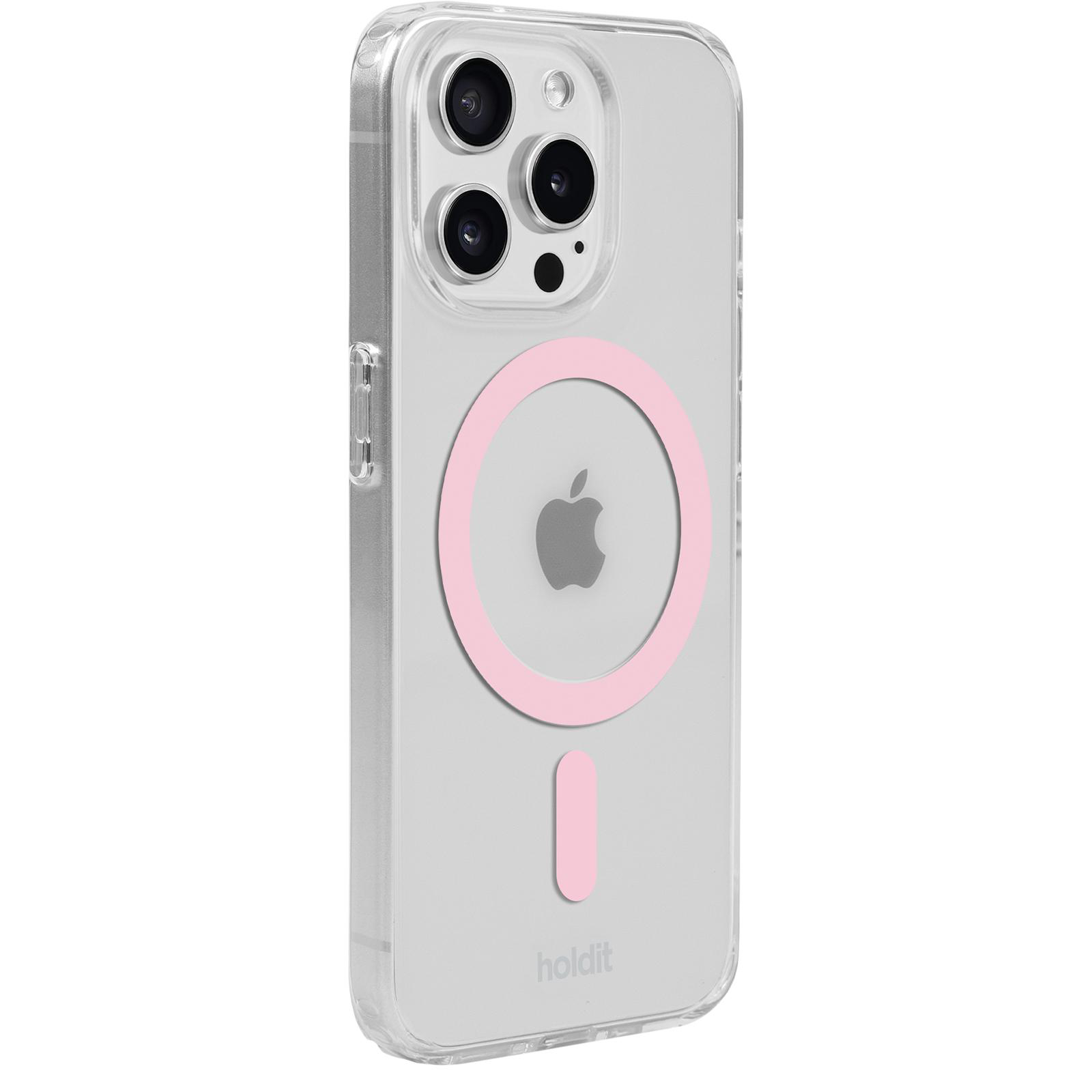 HOLDIT MagSafe Case, Pink/Transparent Apple, Backcover, iPhone Pro 15 Max
