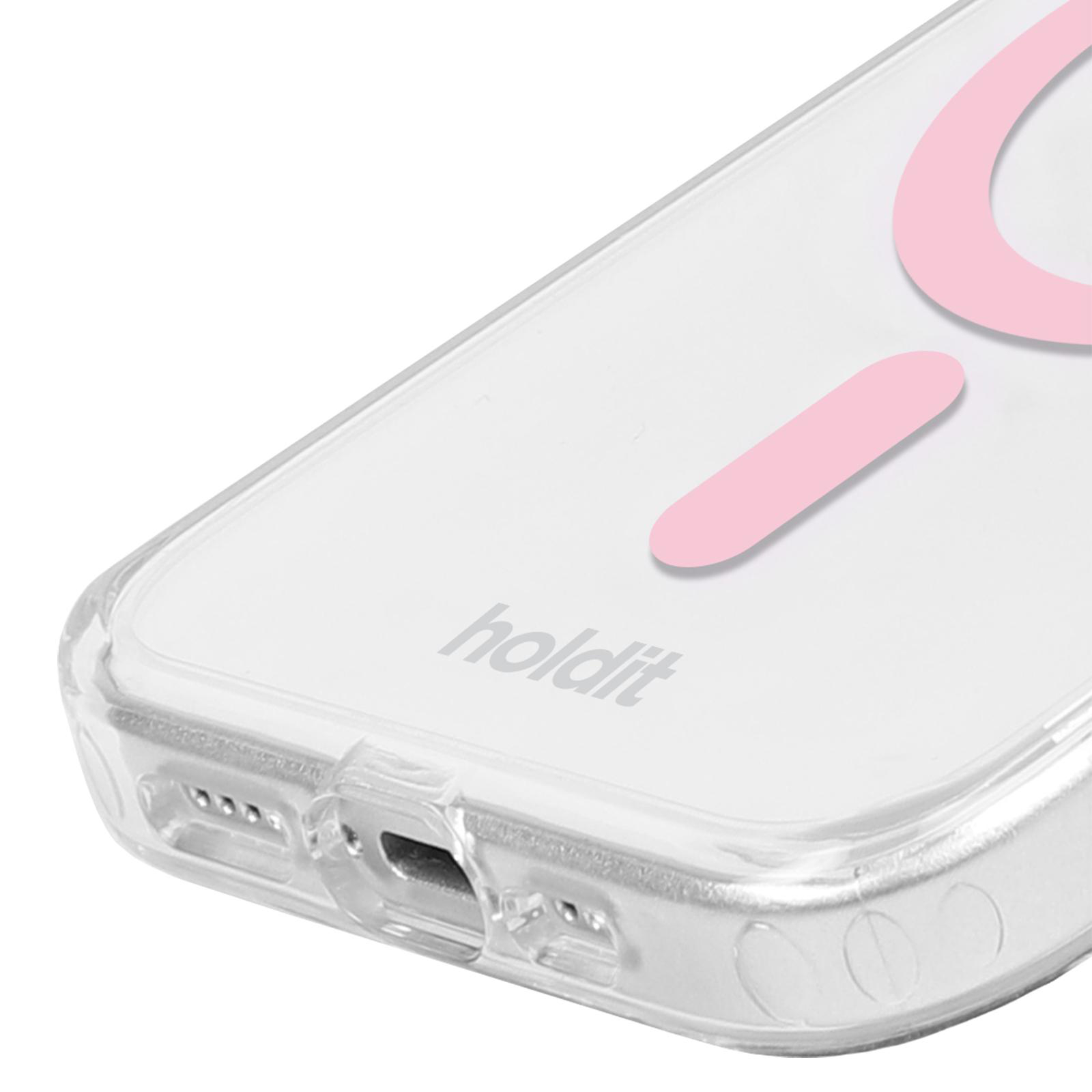 HOLDIT MagSafe Case, Pink/Transparent Apple, Backcover, iPhone Pro 15 Max