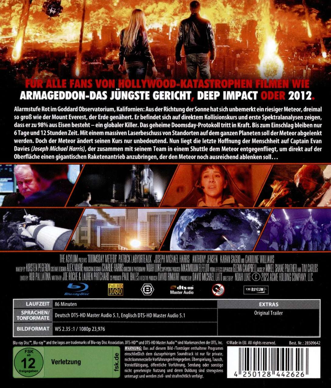 Die Rückseite einer DVD-Hülle mit Filminformationen und Bildern. Der Filmtitel lautet