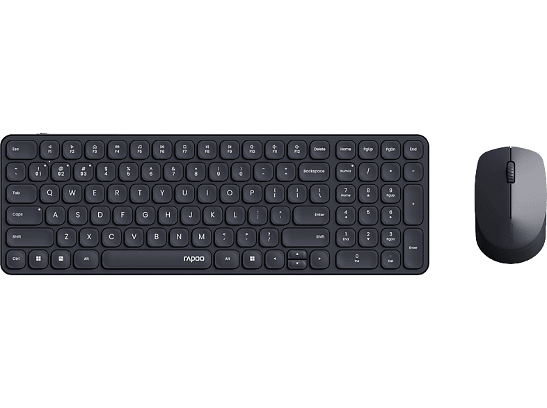 RAPOO 9310M Wireless/Bluetooth - Desktop-Set (Schwarz)