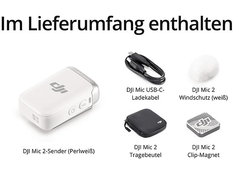 Thumbnail - DJI Mic 2, Sender, Perlweiß