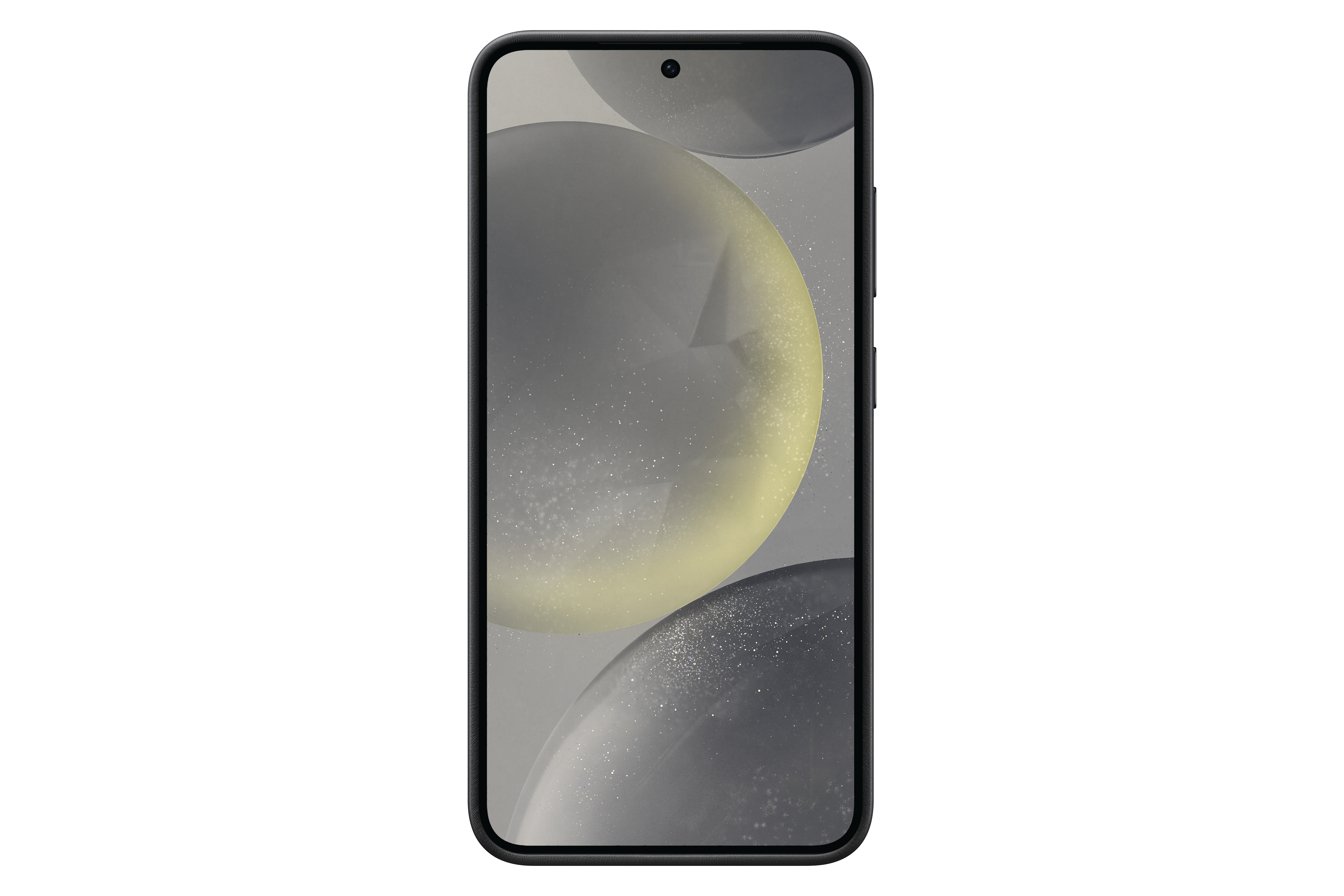 Ein Smartphone mit einem Bildschirm, der abstrakte Formen zeigt.