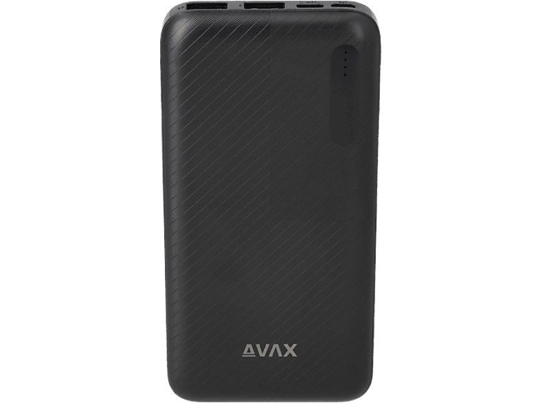 AVAX Lighty powerbank, 8 000 mAh, USB Type-A és Type-C, fekete (PB103B)