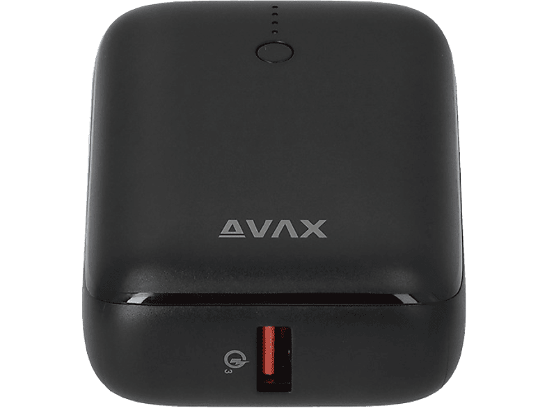 AVAX Mini gyorstöltő powerbank, 10 000 mAh, Type-C 20W, fekete (PB105B)