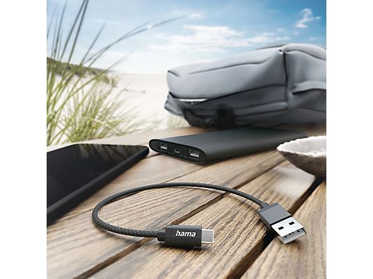 HAMA 201600 CABLE USB-A/C M/M 20CM BLACK -  ()