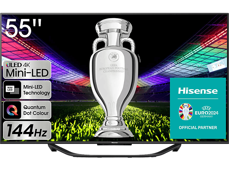 TV QLED 65 - HISENSE 65E77KQ, UHD 4K, Quad Core/MT9602, Smart TV, DVB-T2  (H.265), Negro