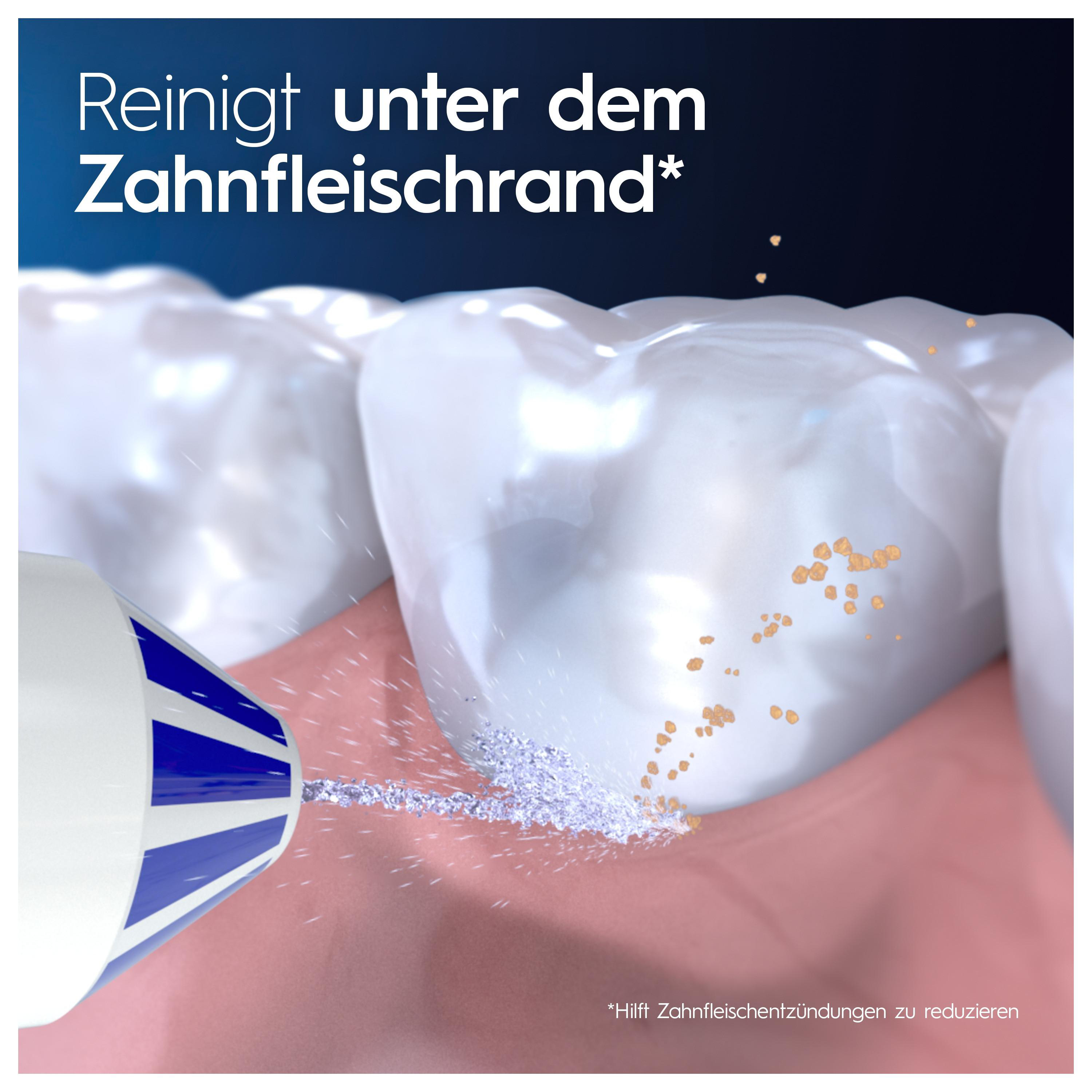 Zahnreinigung mit einer Zahnbürste, Entfernung von Ablagerungen von Zähnen und Zahnfleisch.
