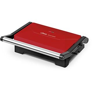 Sandwichera - Ufesa Stromboli, 1000 W, Placas antiadherentes, Rojo y negro