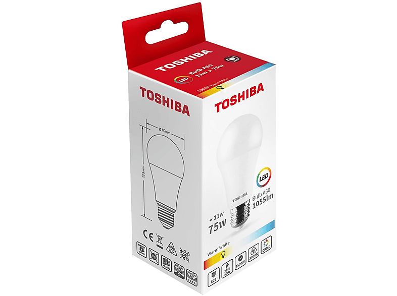 Żarówka LED TOSHIBA A60 11W (75W) 1055lm 3000K E27 – zdjęcie 2