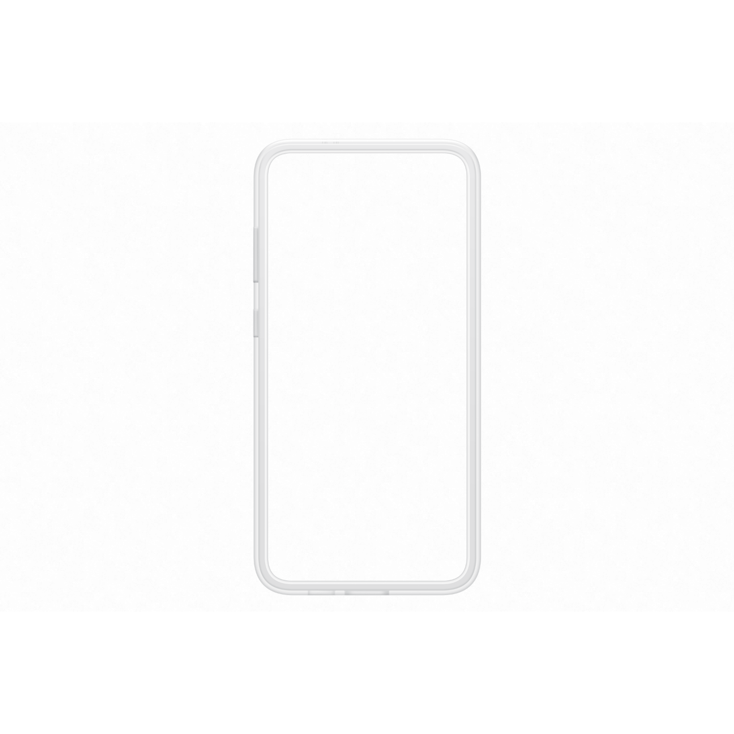 Een doorzichtig telefoonhoesje. De hoes is leeg, zonder telefoon erin.