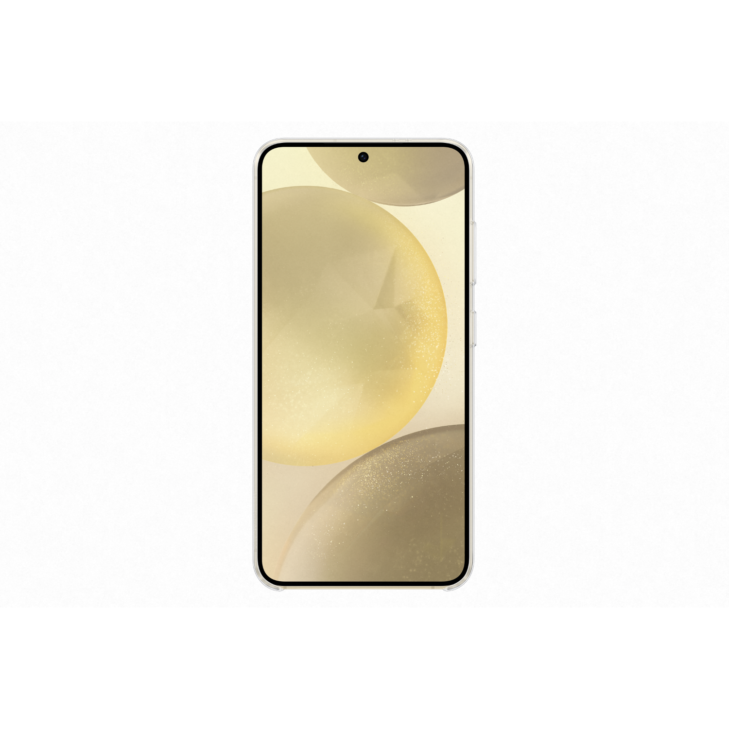 Smartphone screen showcasing a golden gradient. Black camera cutout on top.
