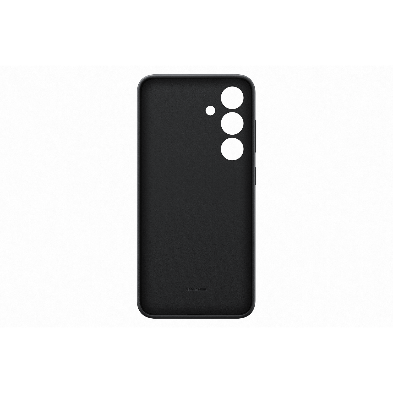 Zwarte telefoonhoes met drie cameralenzen zichtbaar.