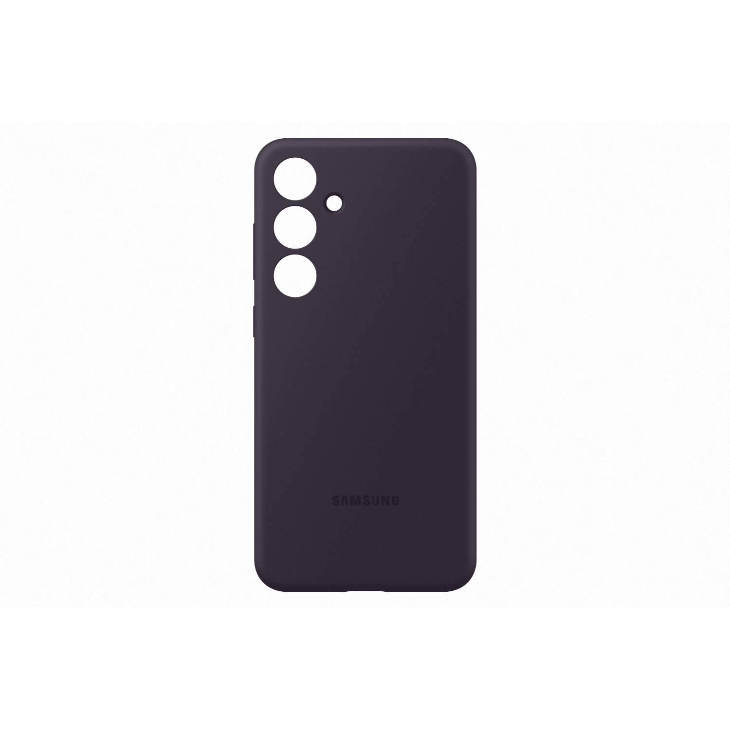 Een doorzichtige telefoonhoes naast een zilveren smartphone, met de camera-opstelling van de telefoon.