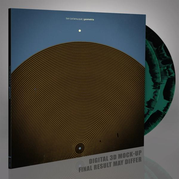 Vinyl lemez album, Thy Catafalque, geometria, sötét háttérrel.