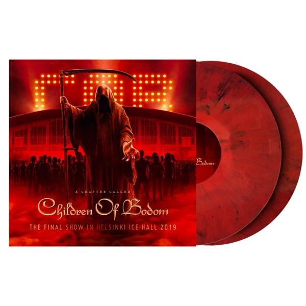 A Children of Bodom együttes albumának borítója, piros bakelit lemezek.