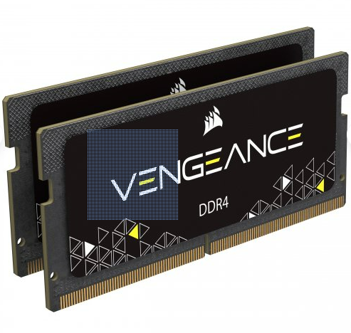 İki siyah Corsair Vengeance DDR4 RAM çubuğu.