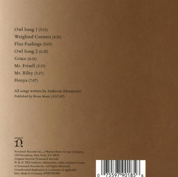 Albumcover mit Songtiteln und Credits, sowie einem Warner Music Logo.