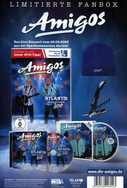 Fanbox mit CD, DVD, Mütze und anderen Artikeln. Der Text ist auf Deutsch.