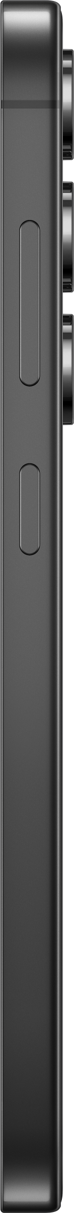 Seitenansicht eines schwarzen Smartphones mit Lautstärketasten.