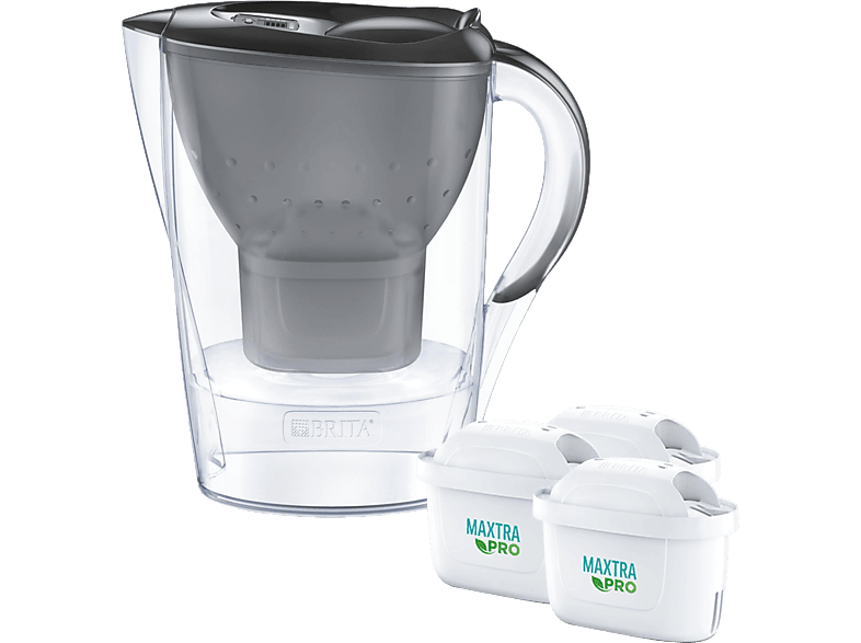 BRITA Marella Cool vízszűrő kancsó kezdőcsomag, 2.4 l, 3 db Maxtra PRO filterrel, szürke (BR1052796)