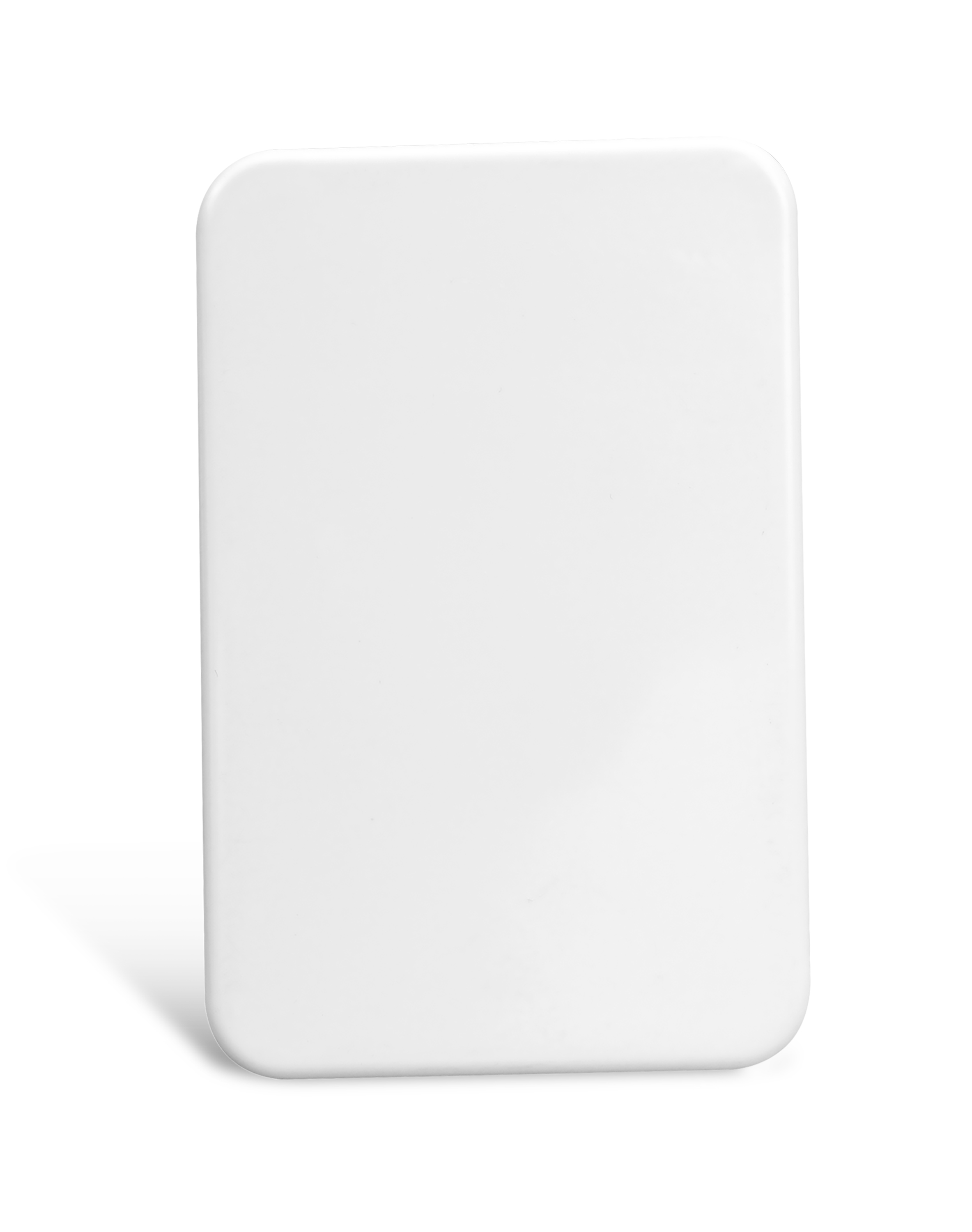 Weißes rechteckiges Objekt auf weißem Hintergrund. Minimalistisches Design.