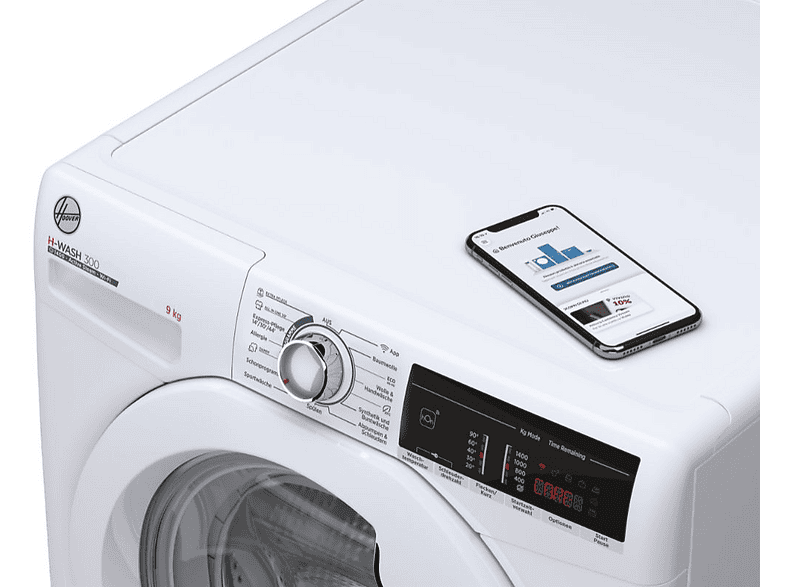 Hoover H3WOSQ495TA4-84 H-wash 300 lite Waschmaschine (9 kg, 1351 U/Min., B, Frontlader) — Foto 4 von 5