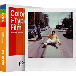 Película fotográfica - Polaroid Color Film i-Type 6000, Sensibilidad ISO 640, 8 fotos,  107 por 88 mm, Blanco