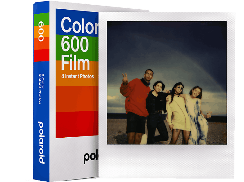 Película fotográfica - Polaroid Color Film 600, Sensibilidad ISO 640, 8 fotos, 107 por 88 mm, Blanco