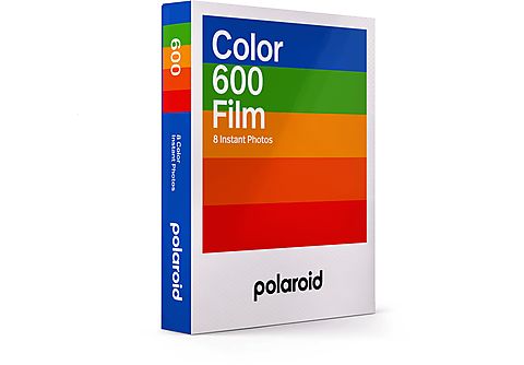 Película fotográfica - Polaroid Color Film 600, Sensibilidad ISO 640, 8 fotos,  107 por 88 mm, Blanco