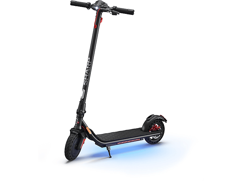 Sharp EM-KS3AEU-B E-Scooter mit eingebautem Display und Steuerung per App, Black
