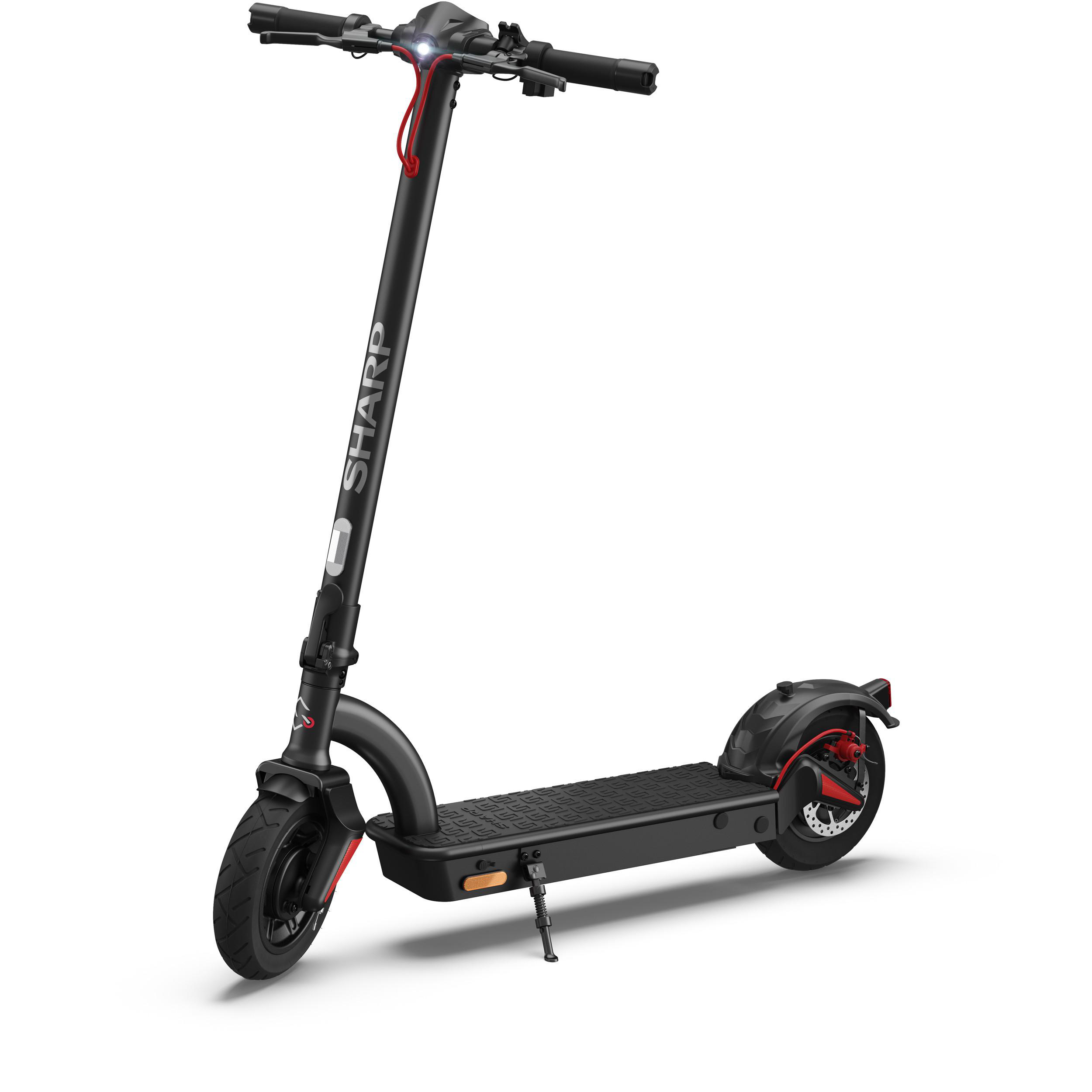 SHARP EM-KS4AEU-B E-Scooter mit eingebautem Display und Steuerung per App, Black