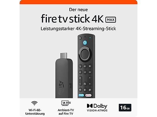 AMAZON Fire TV Stick 4K Max (2e génération) - TV-Stick (Noir)