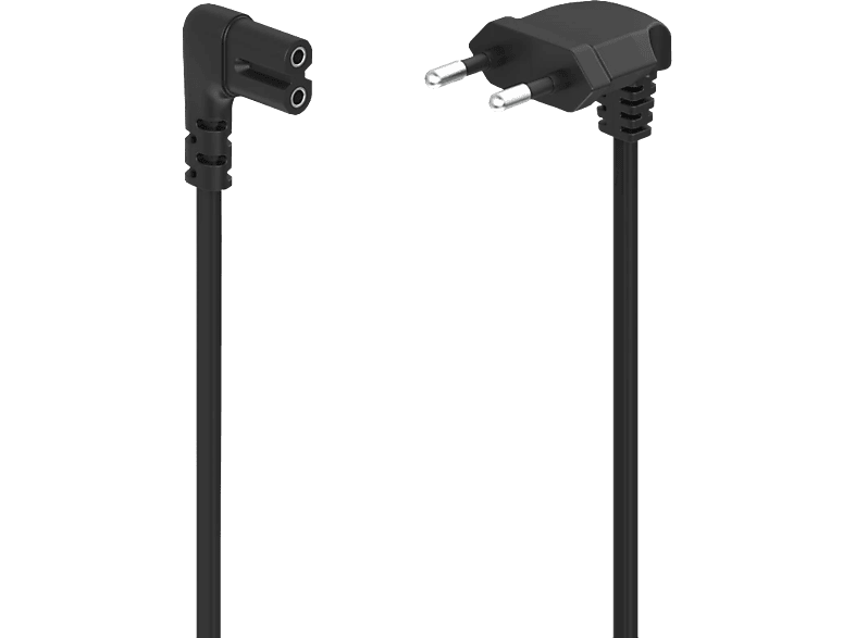 HAMA Power Cable Euro gewinkelt 8/C7 5M - Netzkabel (Schwarz)