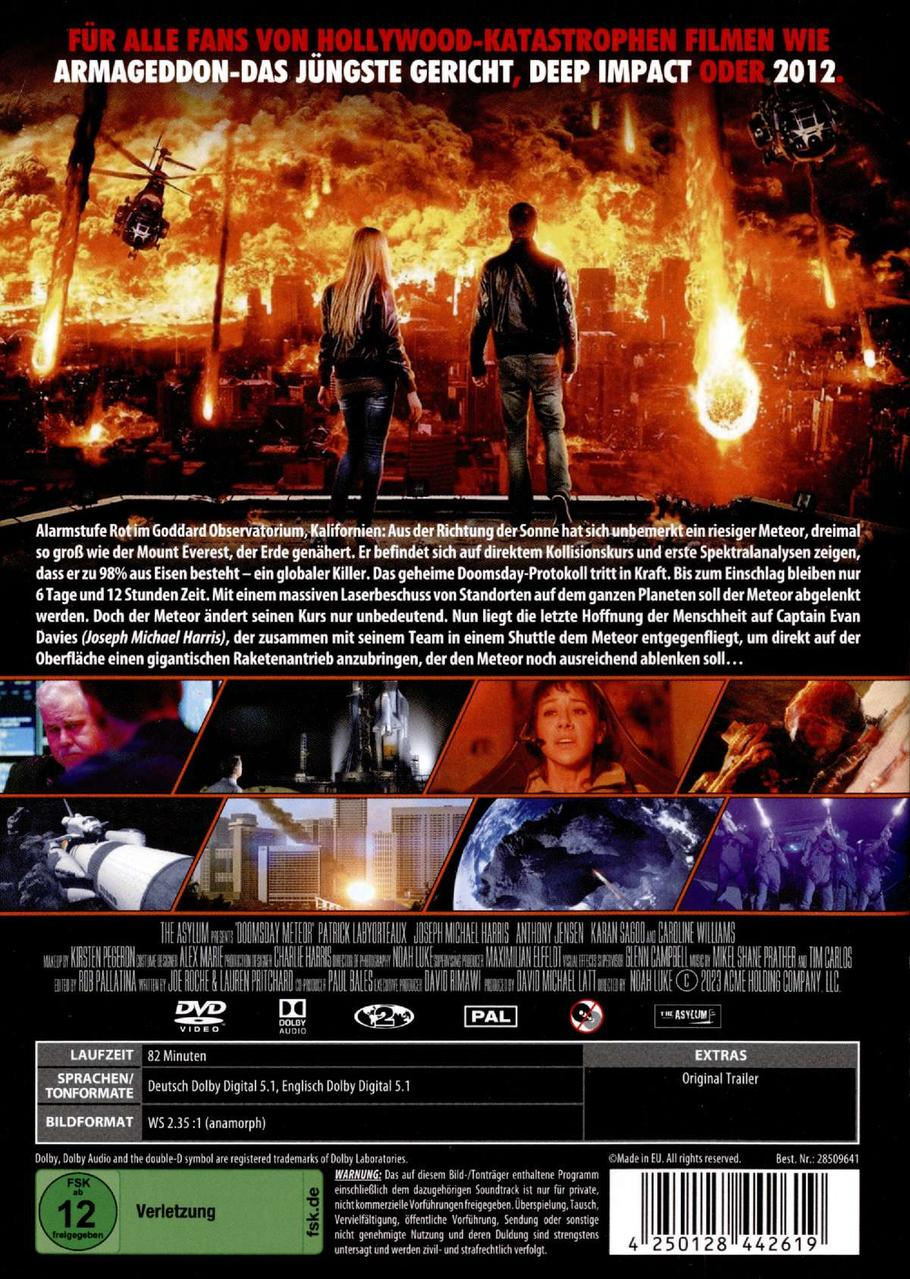 DVD-Cover eines Films mit globalem Katastrophenthema und Menschen, die in den Himmel schauen.
