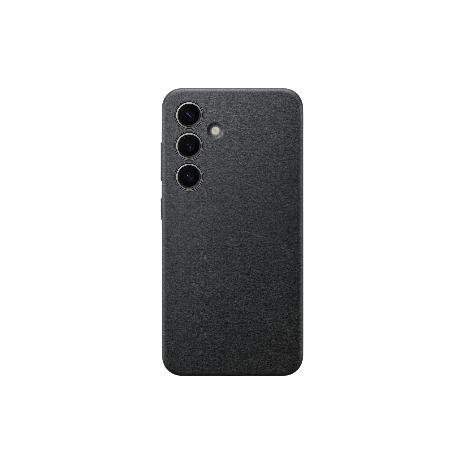Coque de téléphone noire avec trois lentilles de caméra.