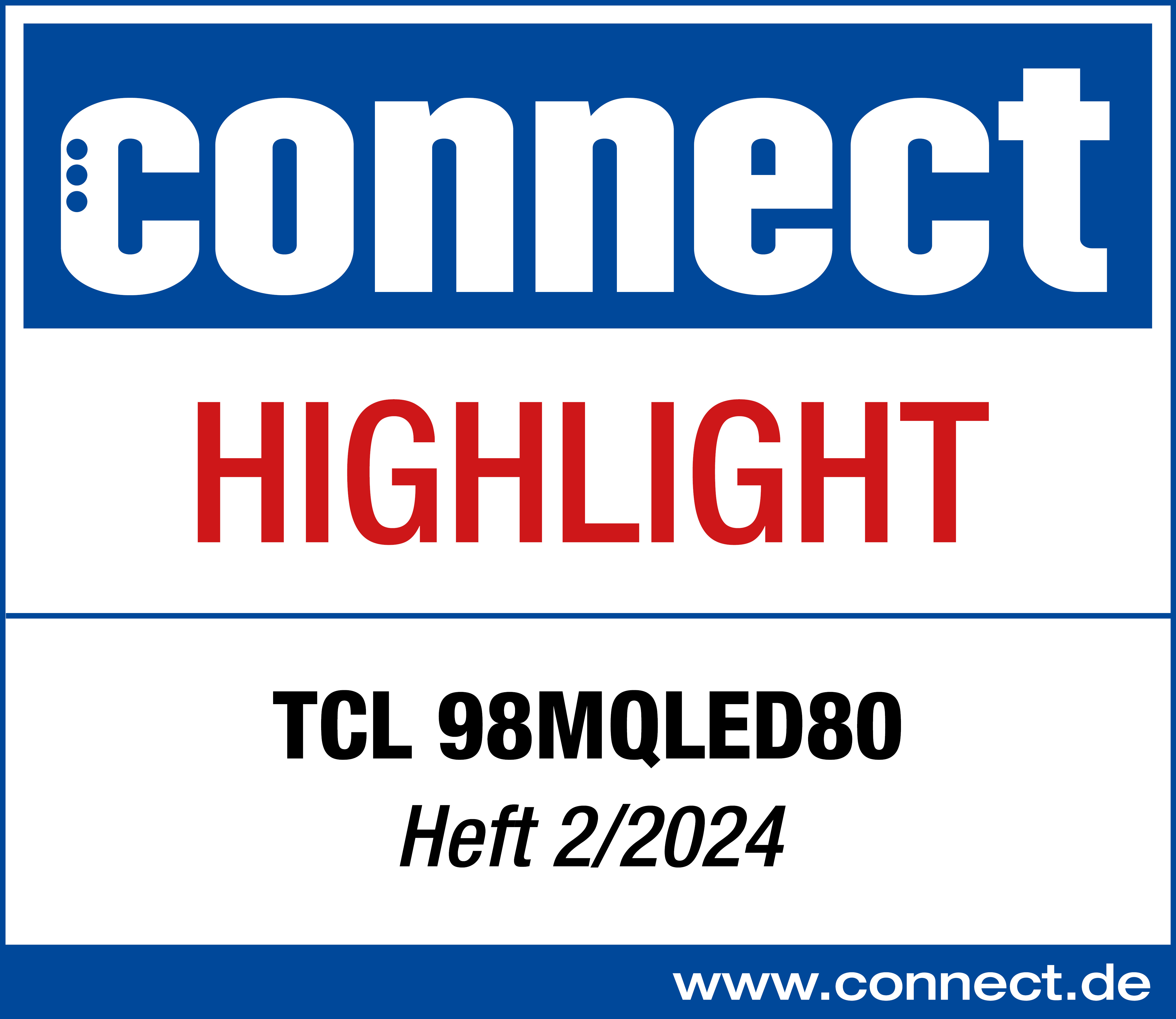 Connect Highlight Text auf blau-weißem Hintergrund.