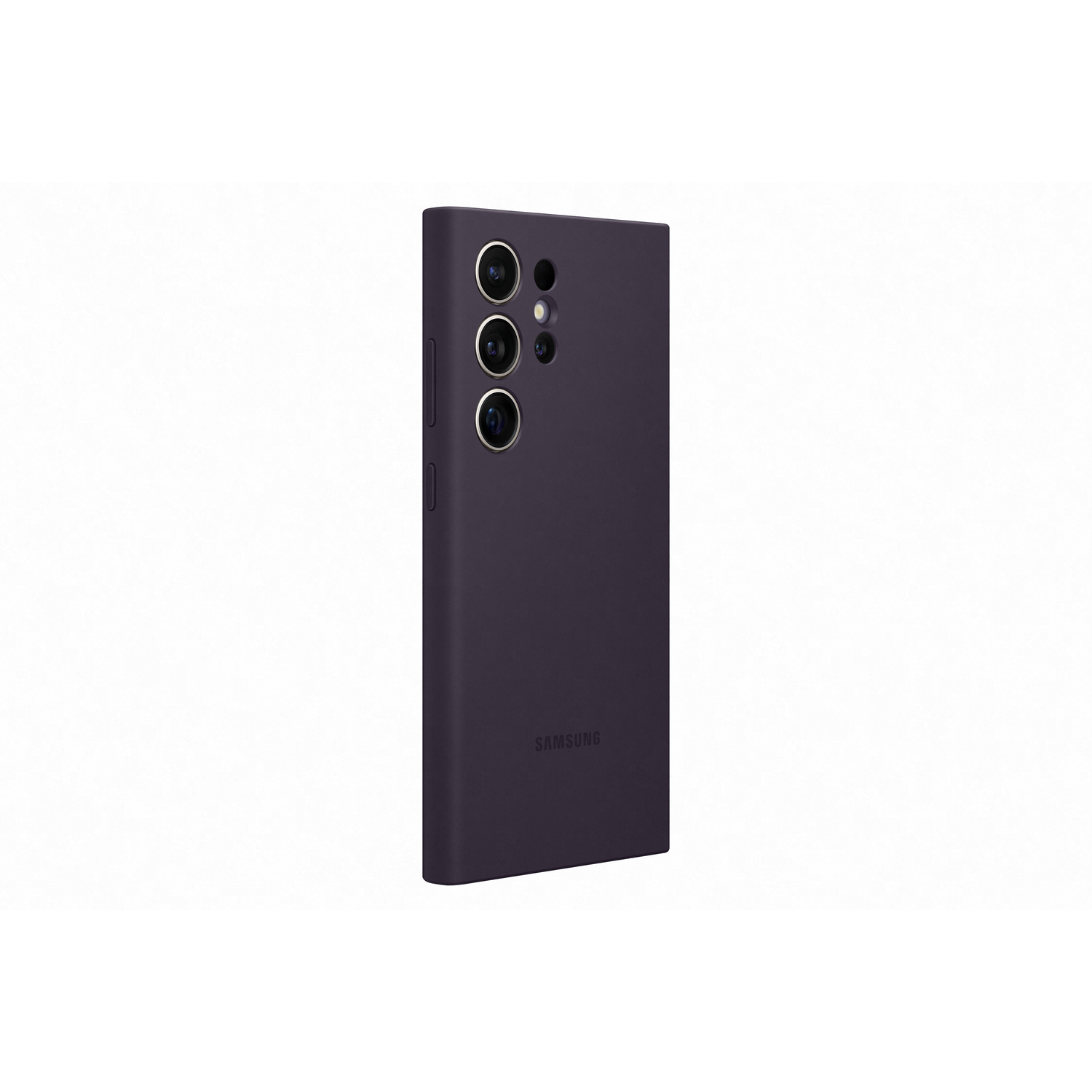 Coque de téléphone violette avec trois découpes pour caméra et une finition mate.